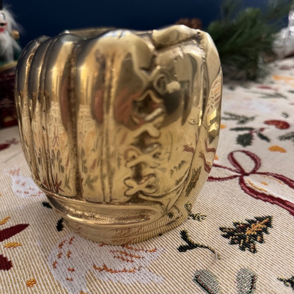 ⚾ VINTAGE Solid Brass Baseball Glove Ball Holder & No. 1 Plaque Desk Trophy Set - Picture 4 of 13